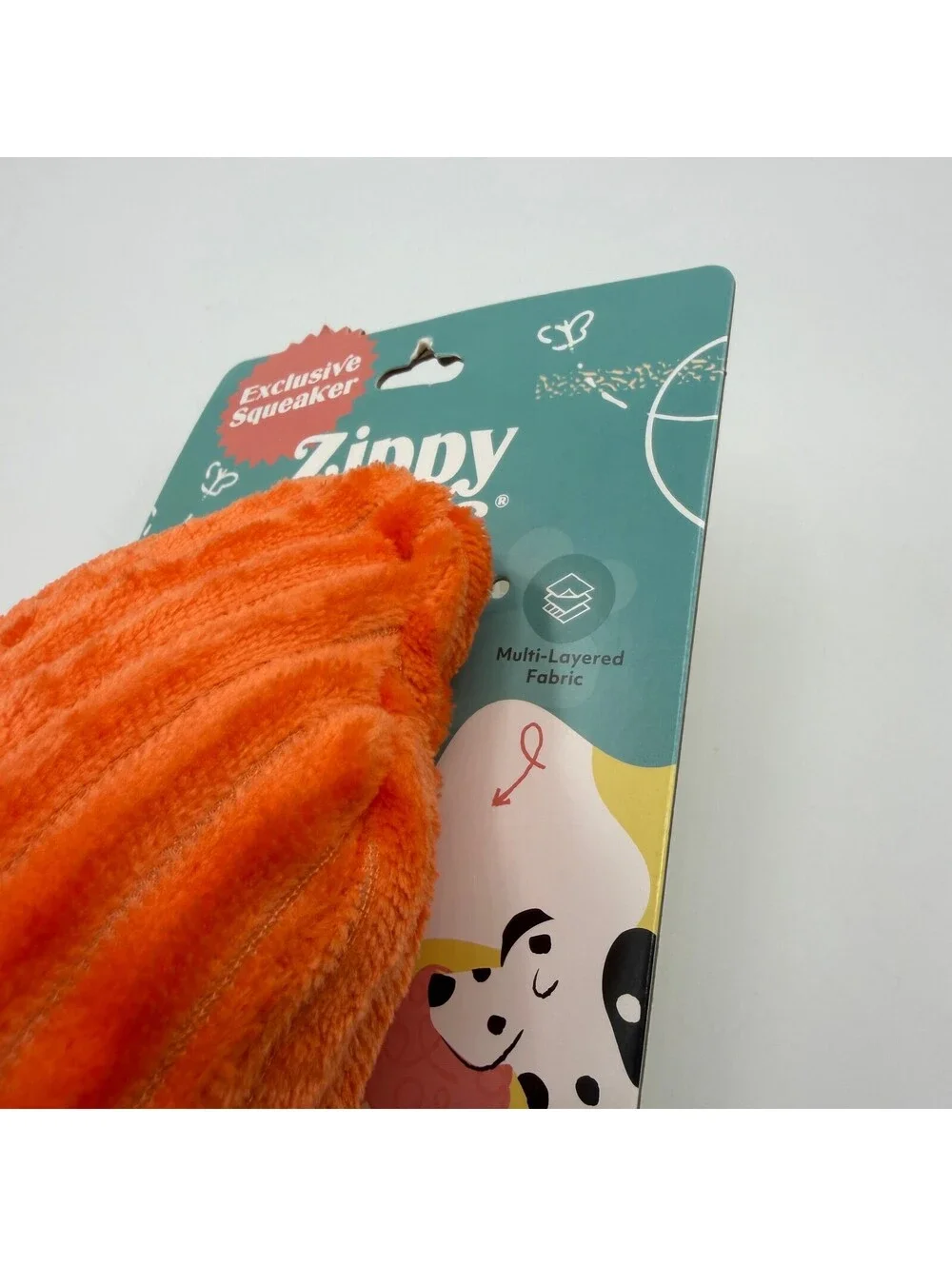 ZippyPaws Jigglerz Rocket Pop Popsicle Plush Dog Toy Squeaker Corduroy ZP1114